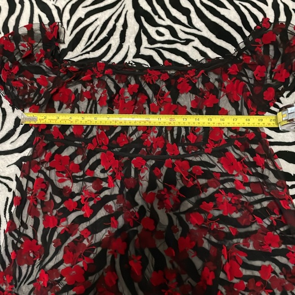 3/$15 curvy off shoulder Floral Print Sheer Mesh Bardot babydoll lingerie - Picture 9 of 11